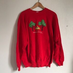 Vintage Red Funny Novelty Holiday Graphic Crewneck Sweatshirt